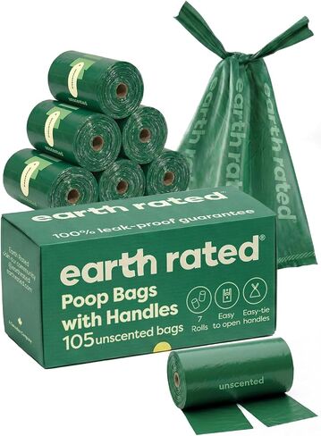 Earth Rated Dog Poop Bags for Dogs, 105 Easy Tie Handle Bags, Lavender in Saudi Arabia