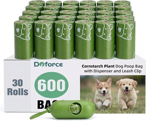 Dyforce 600 Count Dog Poop Bags Rolls with Dispenser Pink in Kuwait