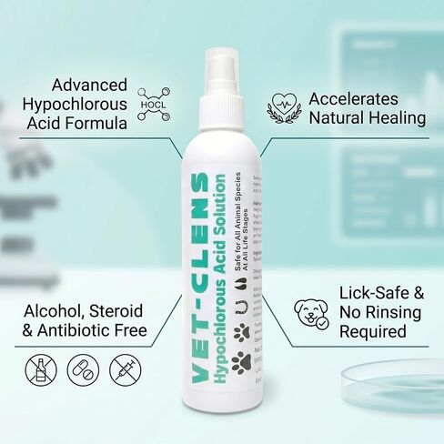 Vet-Clens Hypochlorous Acid Wound & Skin Care Spray, 8 Oz in Saudi Arabia