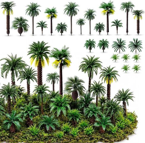 26 Pcs Miniature Palm Tree Model Set Model Tropical Coconut Palm Tree Cake Topper Diorama Trees for DIY Scenery Landscape Fairy Garden in Saudi Arabia