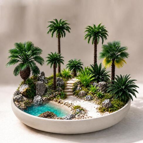 26 Pcs Miniature Palm Tree Model Set Model Tropical Coconut Palm Tree Cake Topper Diorama Trees for DIY Scenery Landscape Fairy Garden in Saudi Arabia