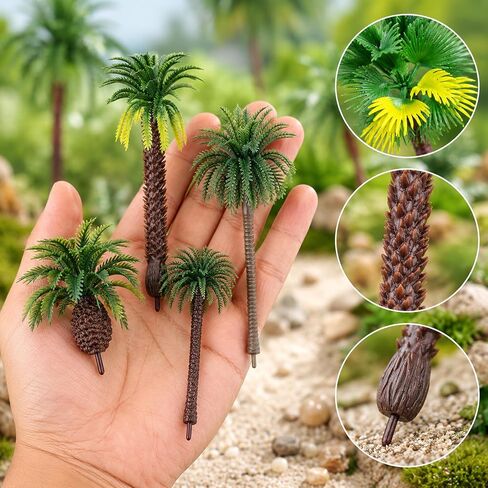 26 Pcs Miniature Palm Tree Model Set Model Tropical Coconut Palm Tree Cake Topper Diorama Trees for DIY Scenery Landscape Fairy Garden in Saudi Arabia