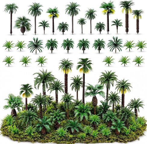 26 Pcs Miniature Palm Tree Model Set Model Tropical Coconut Palm Tree Cake Topper Diorama Trees for DIY Scenery Landscape Fairy Garden in Saudi Arabia