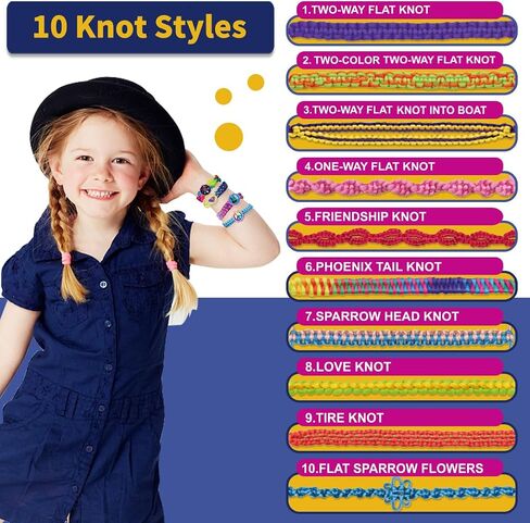 VERTOY Friendship Bracelet Making Kit for Girls - Cool Arts and Crafts Toys for 6 7 8 9 10 11 12 Years Old, Bracelet String and Rewarding Activity, Best Birthday Gifts for Teen Girls in Kuwait