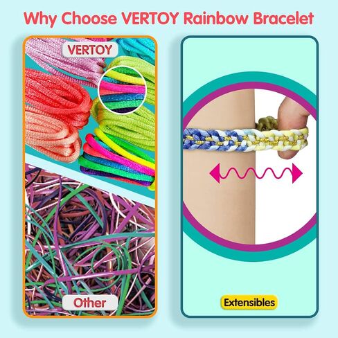VERTOY Friendship Bracelet Making Kit for Girls - Cool Arts and Crafts Toys for 6 7 8 9 10 11 12 Years Old, Bracelet String and Rewarding Activity, Best Birthday Gifts for Teen Girls in Kuwait