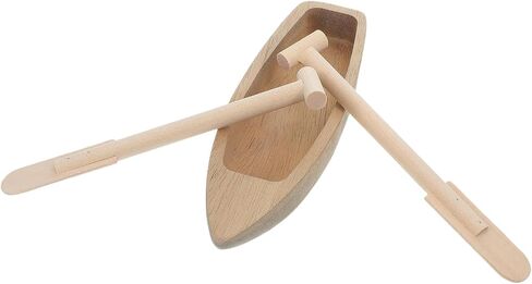 Wooden Canoe Model for Tabletop Decor and Miniature Landscapes in Kuwait