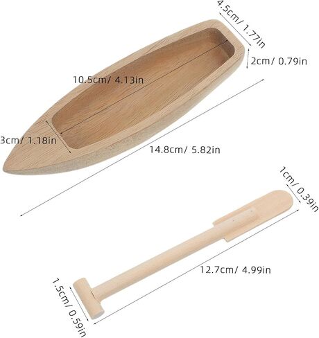 Wooden Canoe Model for Tabletop Decor and Miniature Landscapes in Kuwait