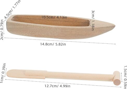 Wooden Canoe Model for Tabletop Decor and Miniature Landscapes in Kuwait