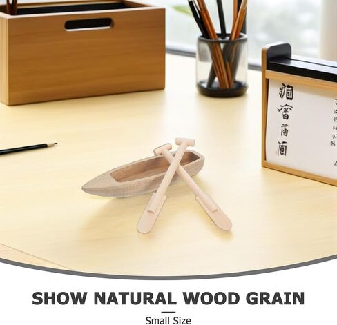 Wooden Canoe Model for Tabletop Decor and Miniature Landscapes in Kuwait