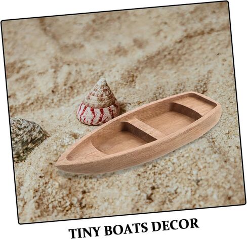 Miniature Wooden Boat Model with Paddle for Terrarium Decor in Kuwait