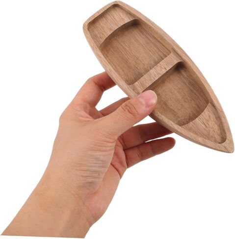 Miniature Wooden Boat Model with Paddle for Terrarium Decor in Kuwait