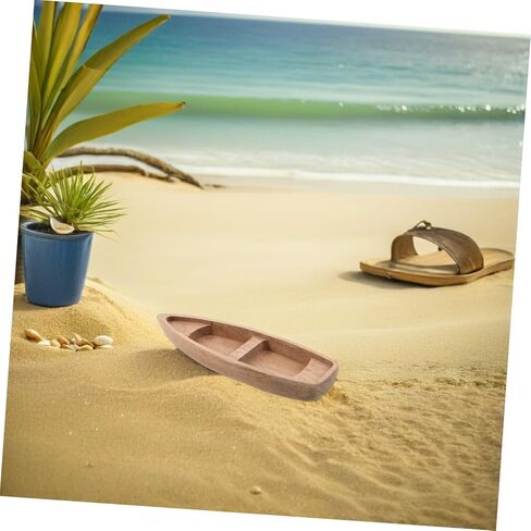 Miniature Wooden Boat Model with Paddle for Terrarium Decor in Kuwait