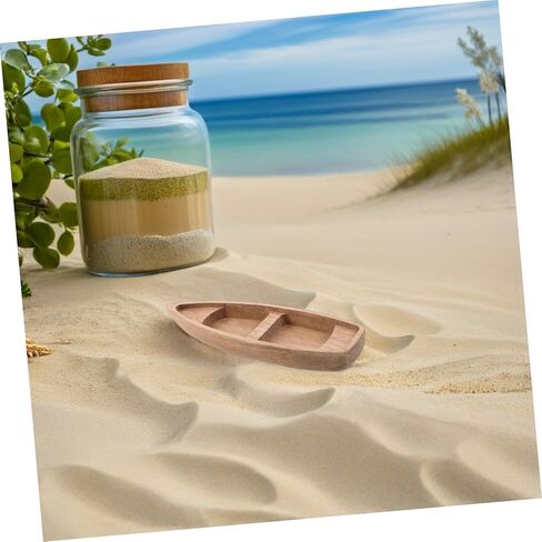 Miniature Wooden Boat Model with Paddle for Terrarium Decor in Kuwait