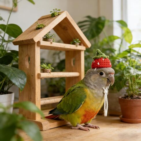 16Pcs Chicken Hats Adjustable Mini Hat, Hand Knitted Desk Goose Outfits kit in Saudi Arabia