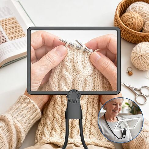 Rechargeable 5X Magnifying Glass with Light, Neck-Wearable in Kuwait