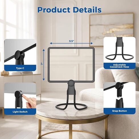 Rechargeable 5X Magnifying Glass with Light, Neck-Wearable in Kuwait