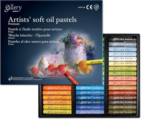 MUNGYO Gallery Artists' Soft Oil Pastels Professional, 48 Assorted Colors, Vibrant and Blendable in Saudi Arabia