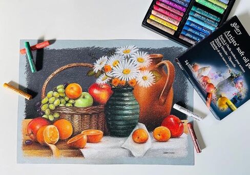 MUNGYO Gallery Artists' Soft Oil Pastels Professional, 48 Assorted Colors, Vibrant and Blendable in Saudi Arabia
