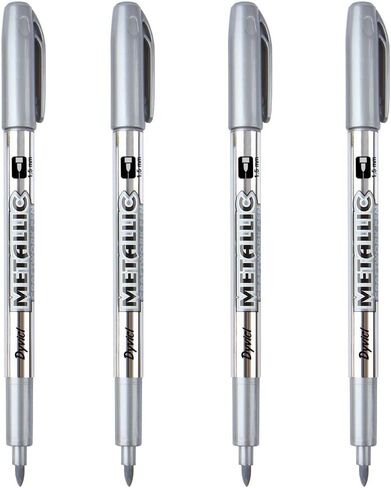 Dyvicl Metallic Markers Pens - Silver and Gold Paint Pens for Black Paper, Glass, Rock Painting, Halloween Pumpkin, Card Making, Scrapbook Album, Christmas DIY Art Craft Kids, Set of 4 in Saudi Arabia