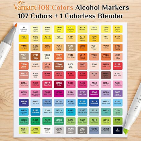 Professional Alcohol Markers, 108 Colors Fine & Chisel Sketch Pens in Kuwait