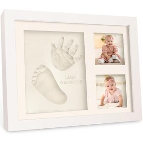 Baby Hand and Footprint Kit with Felt Letterboard, Inkless Ink Pad - Personalized Baby Gifts, Baby Footprint Kit, Newborn Keepsake Baby Handprint Kit, Dog Paw Print Kit (Alpine White) in Kuwait