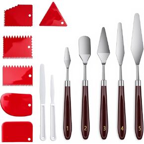 11 Pcs Painting Palette Knife Set, Palette Knives with Plastic Scrapers in Saudi Arabia
