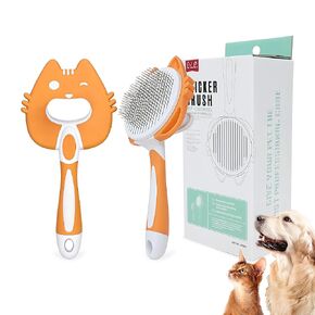 HOP Orange Self Cleaning Slicker Brush for Dogs&Cats for Shedding 17mm in Kuwait