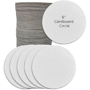 White Cardboard Circles for Arts and Crafts, (NOT Food Grade) 5 Inch Round, 1.5mm Thick, 50 Pack, for Coasters, Name Tags, Place Cards, Ornaments, Drawing, Decorating in Kuwait