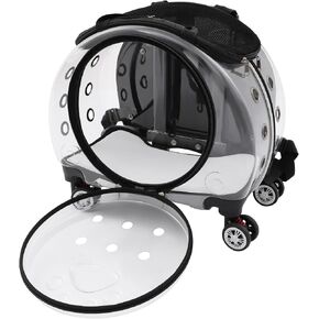 Cat Carrier with Wheels for Small Cats & Dogs, Rolling Pet Carrier, Black in Saudi Arabia