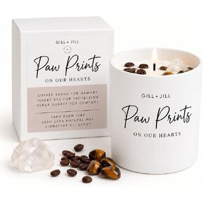 Premium Paw Prints Pet Memorial Candle – Paraffin-Free Soy Wax, Dog Memorial Gifts for Loss of Dog, Pet Loss Sympathy & Bereavement Gift, Rainbow Bridge Remembrance Gift for Grieving Pet Owner in Kuwait