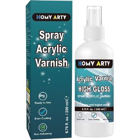 HOMY ARTY Acrylic Varnish Spray, High Gloss Varnish in Saudi Arabia