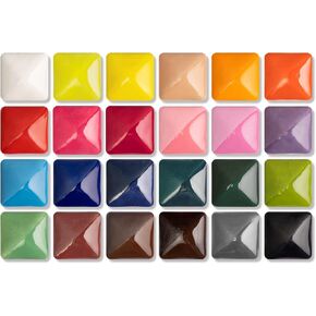Pasler Underglaze Set - Concentrated Opaque Liquid Underglaze with a Red Brush for pottery bisque, mini Pack for 24-Colors in Kuwait