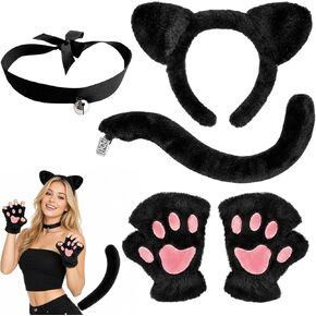 4PCS Black Cat Costumes, Halloween Costume, Cat Ears and Tail Set in Saudi Arabia