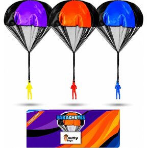 NUTTY TOYS Parachute Toys for Kids - Tangle Free Outdoor Flying Parachute Men, Top Indoor & Outside, 3 4 5 6 7 8 9 10 11 12 Year Old, Best Christmas Stocking Stuffers Idea 2026 Unique Boy & Girl Gifts in Kuwait