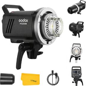 Godox MS200-V MS200V Compact Studio Flash 200W 110V, 2.4G X System Portable Photography Flash Light, 10W LED Modeling Lamp, Bowens Mount Monolight for Wedding, Portrait, Commerce Photography, Studio in Kuwait