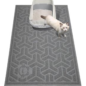 UPSKY Waterproof Cat Litter Mat Large 35" x 24" Soft on Kitty Paws, Gray in Saudi Arabia