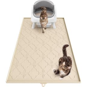 Pawtners Silicone Cat Litter Mat Extra Large 42" X 30", Easy to Clean, Gray in Kuwait