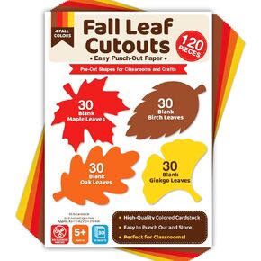 120Pcs Fall Leaves Paper Cutouts, Thanksgiving Crafts for Kids in Kuwait