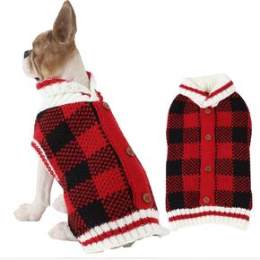 HAPEE Pet Clothing The Diamond Plaid Cat Dog Sweater، إكسسوارات الكلاب، ملابس الكلاب، سترة الحيوانات الأليفة (متوسط، A01-Navy) in Kuwait
