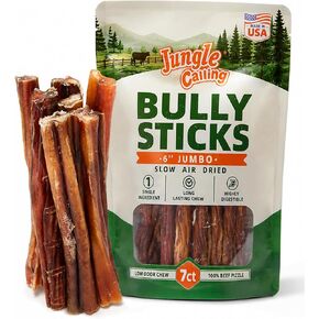 Jungle Calling 7 Ct. Regular Bully Sticks 6", Slow Air-Dried USA Made Chews in Kuwait