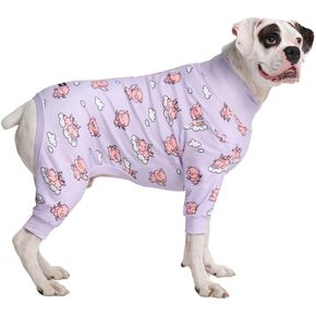 Spark Paws Dog Pajamas - Stretch Onesie Recovery Full Leg Surgery Suit PJS in Kuwait