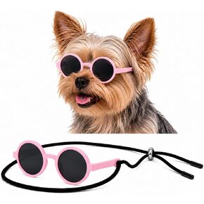 G016-2 Small Breed Dog up to 15lbs Pet Cat Round Tiny Sunglasses (Black) in Saudi Arabia