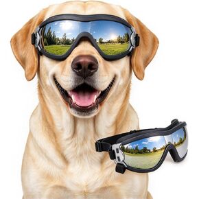 Dog Goggles for Large Breeds, Anti-UV Large Dog Sunglasses, Windproof Bike Goggles for Medium Large Dog Riding Biking Driving Eye Protection, Soft Frame, Adjustable Straps, Clear L in Saudi Arabia
