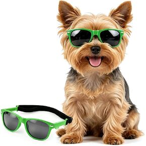 Dog Sunglasses for Small Dogs Cats, Outdoor UV Protection Pet Glasses with Adjustable Temples & Straps, Cat Sunglasses Photo Prop for Halloween Christmas Cosplay Party, Black S in Saudi Arabia