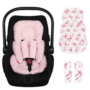 Infant Car Seat Insert with 2 Strap Pads, Super Soft Carseat Head and Body Support for Baby Boys and Girls, Reversible Newborn Car Seat Insert Cushion for Strollers, Bouncers, Swing, Simple flowers in Saudi Arabia