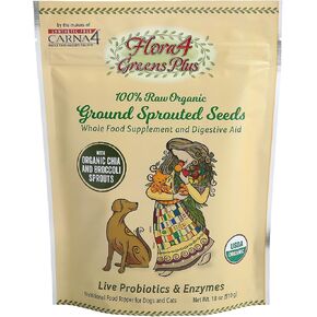 CARNA4 Flora4 Probiotic Food Topper for Dogs & Cats, Greens Plus,18oz in Kuwait