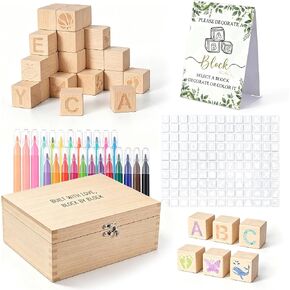 224 Pcs Baby Shower Blocks to Decorate Kit With 98 Wooden Blocks in Kuwait