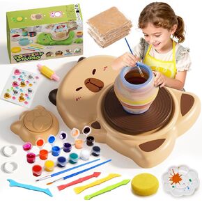 Pottery Wheel for Kids with Foot Pedal, Air Dry Clay Craft Kit Ages 6+ in Saudi Arabia