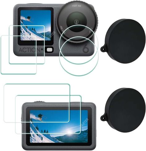 ULBTER Screen Protector for DJI OSMO Action 3 + Lens cap Cover [2+6 Pieces] | 0.3mm 9H Hardness Tempered Glass Protector Anti-Scrach Anti-Fingerprint Anti-Bubble in Saudi Arabia