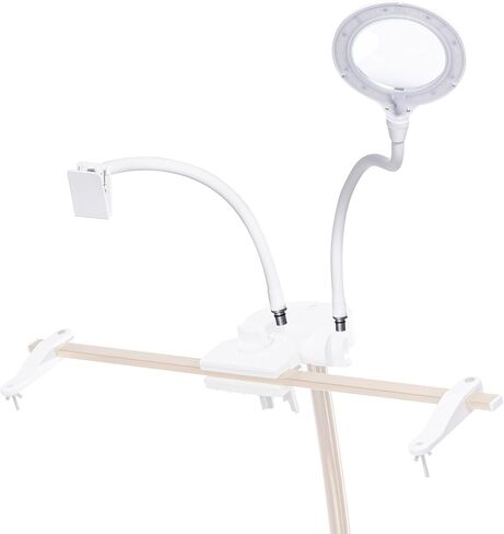 Daylight StitchSmart 2 Magnifier & Chartholder (Accessories Only)–Adjustable Embroidery Frame Support with LED Magnifier Lamp, 360° Rotation, 95+ CRI Lighting, Flexible Arms (Doesn't' Include Stand) in Kuwait
